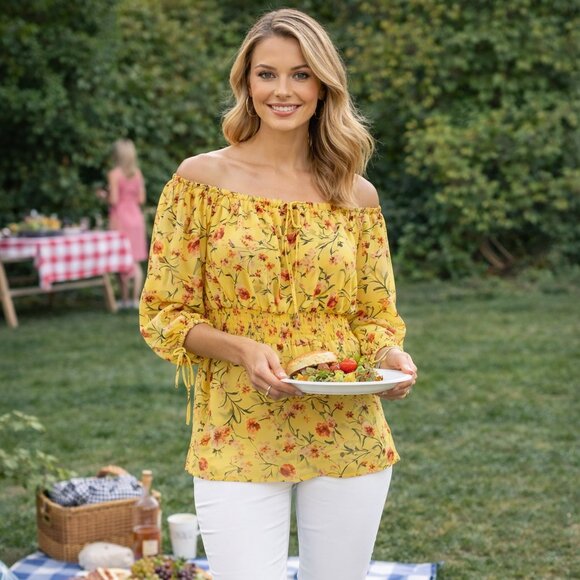 Papaya Tops - Papaya women's medium yellow blouse